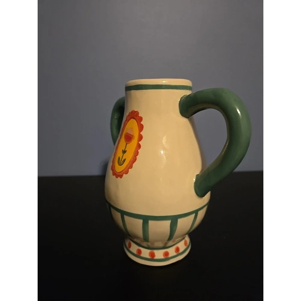 Scandinavian Blossom Hand-painted Stoneware UrnBud Vase Little e Studio‎
